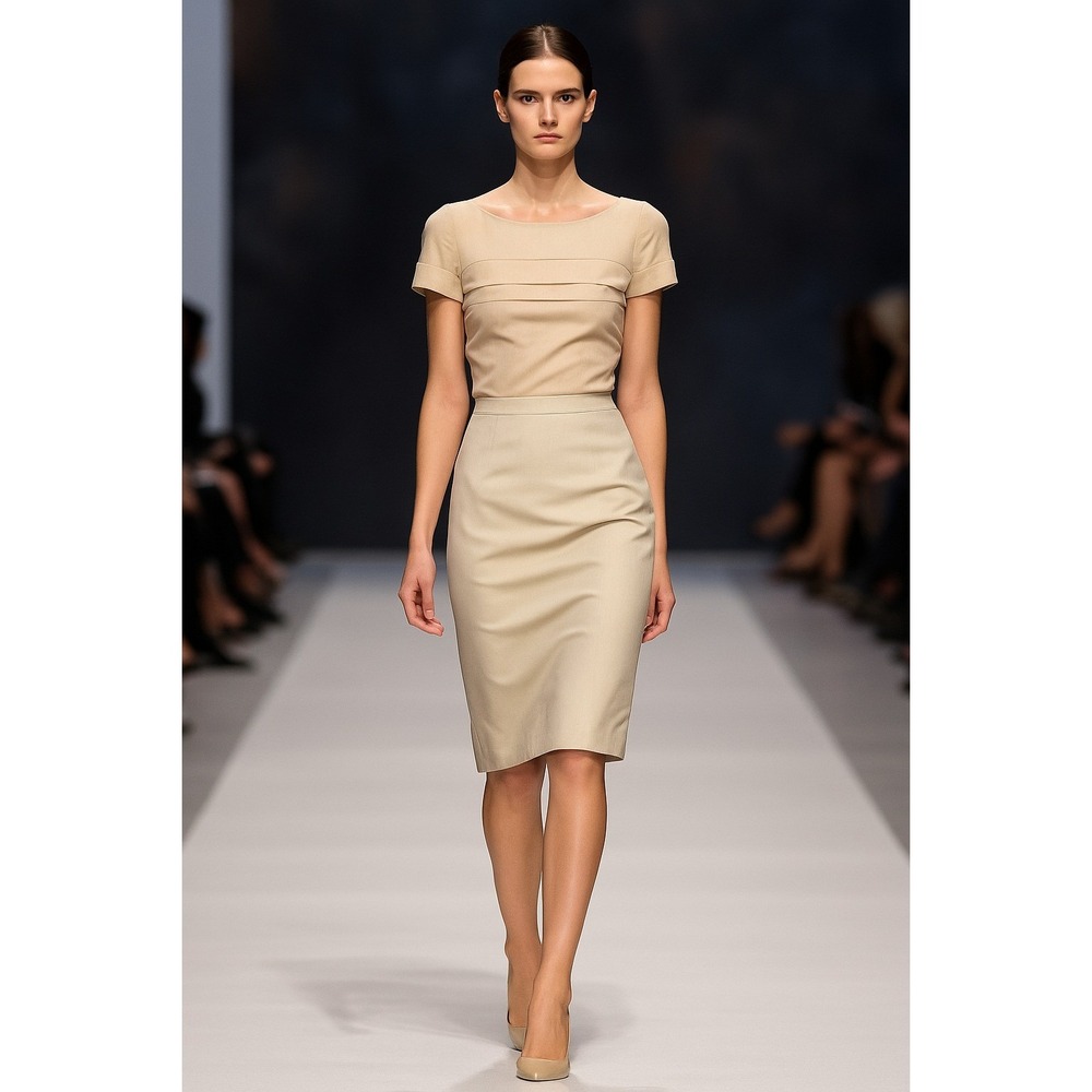 JACLYN SMITH Women's Beige Short Skirt, Size 10 – Classic Pencil‎ Fit